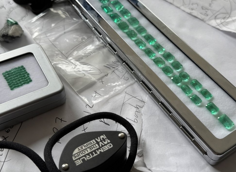 Émeraudes colombiennes taillées sources pour un client